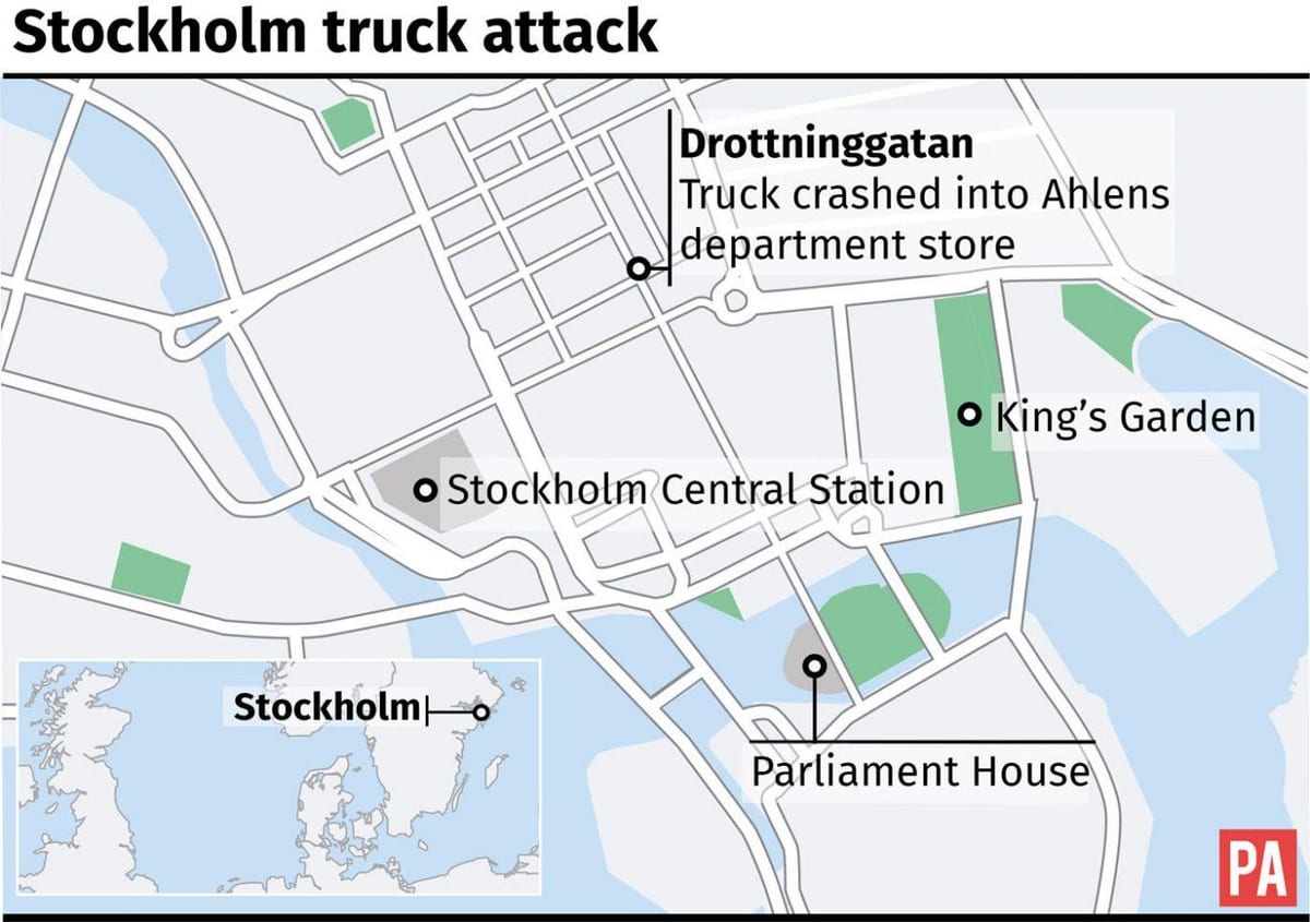 kort af drottninggatan Stokkhólmi