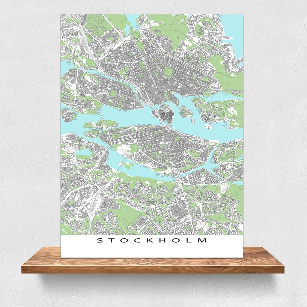 kort af Stokkhólmi kort prenta