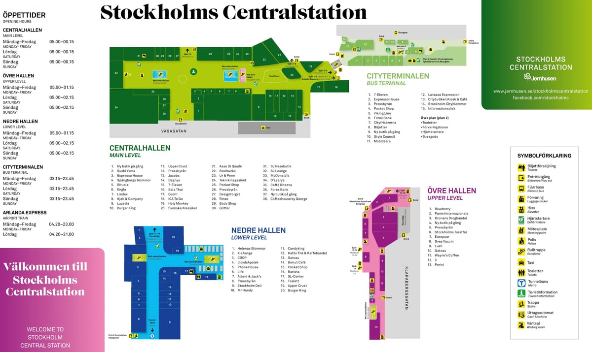 Stokkhólmi lestarstöðinni kort