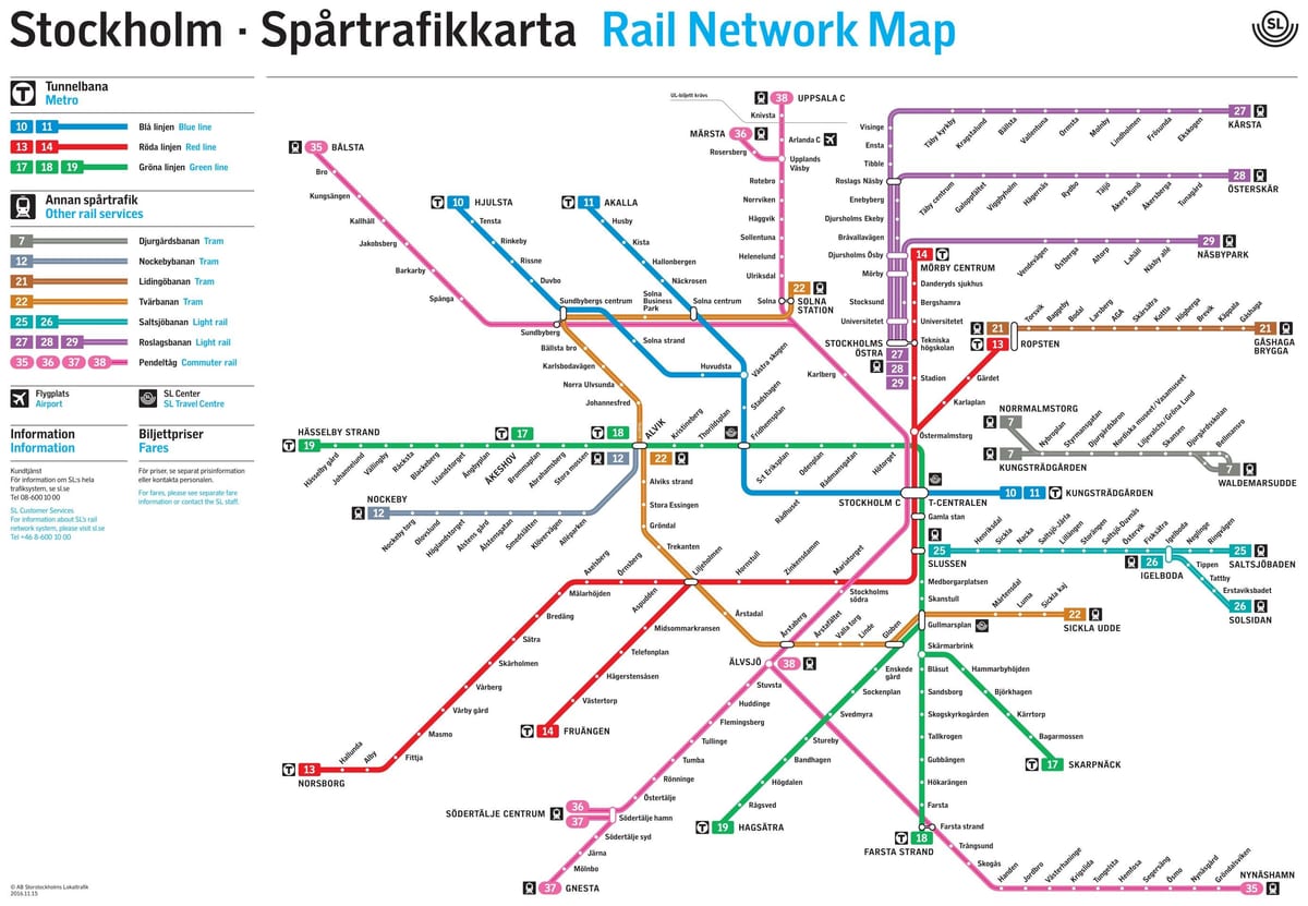 metro kort í Stokkhólmi