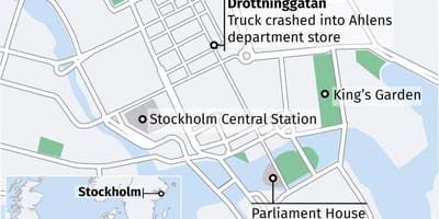 Kort af drottninggatan Stokkhólmi