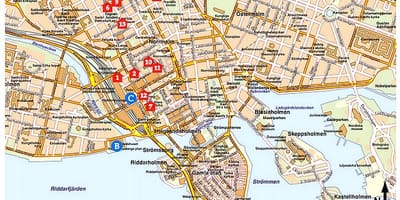 Ferðamaður kort Svíþjóð