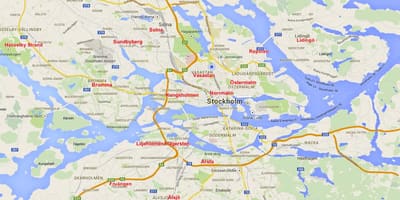 Kort af klara Stokkhólmi