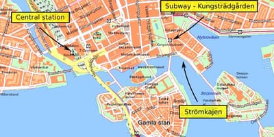 Stokkhólmi central kort