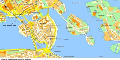 Kort af Stokkhólmi cruise terminal