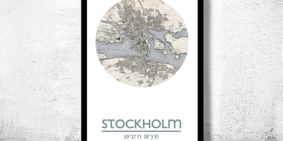 Kort af Stokkhólmi kort veggspjald