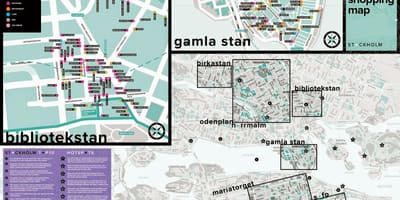 Kort af Stokkhólmi versla
