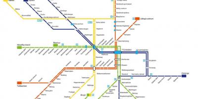 Kort af Stokkhólmi metro list