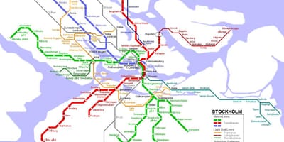 Svíþjóð tunnelbana kort